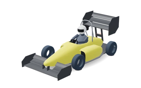 The Formula Student car, as the app’s 3-D replay draws it