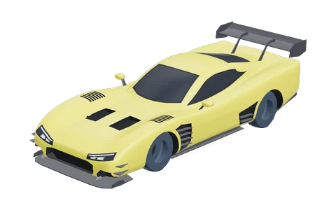The sports car, as the app’s 3-D replay draws it